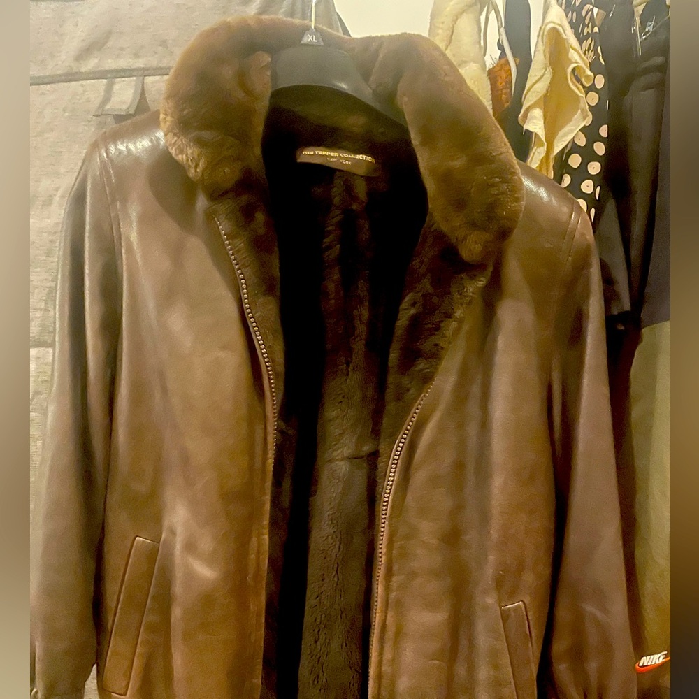 Tepper Collection genuine leather bomber jacket!
